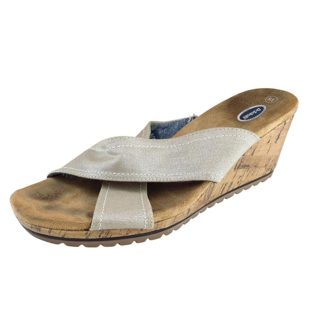 Dr. Scholl's Sz 8.5 M Brown Slide Fabric Women Sandals